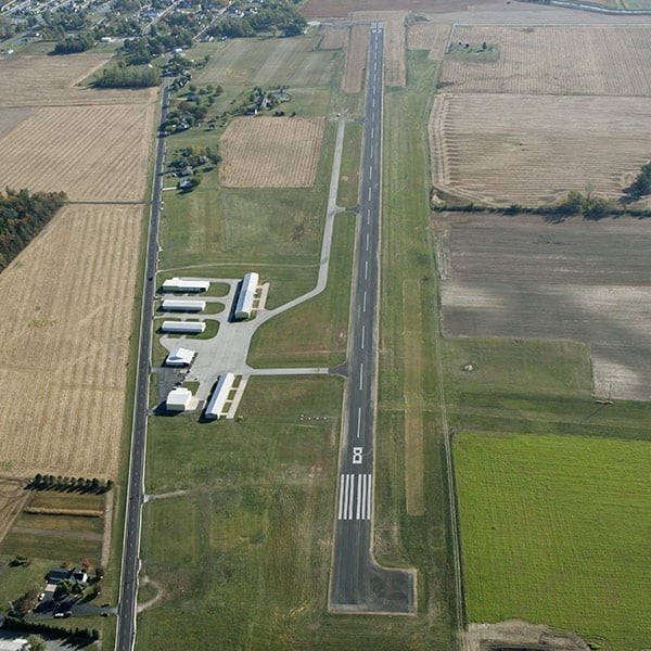 Lakefield Airport, aireal view of runways