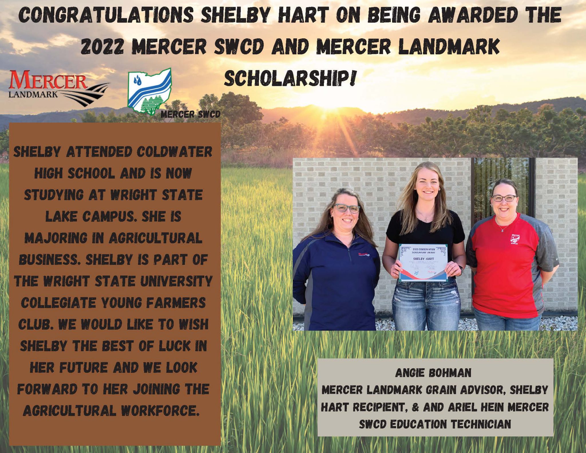 2022 Shelby Hart MSWCD & ML Scholarship Winner