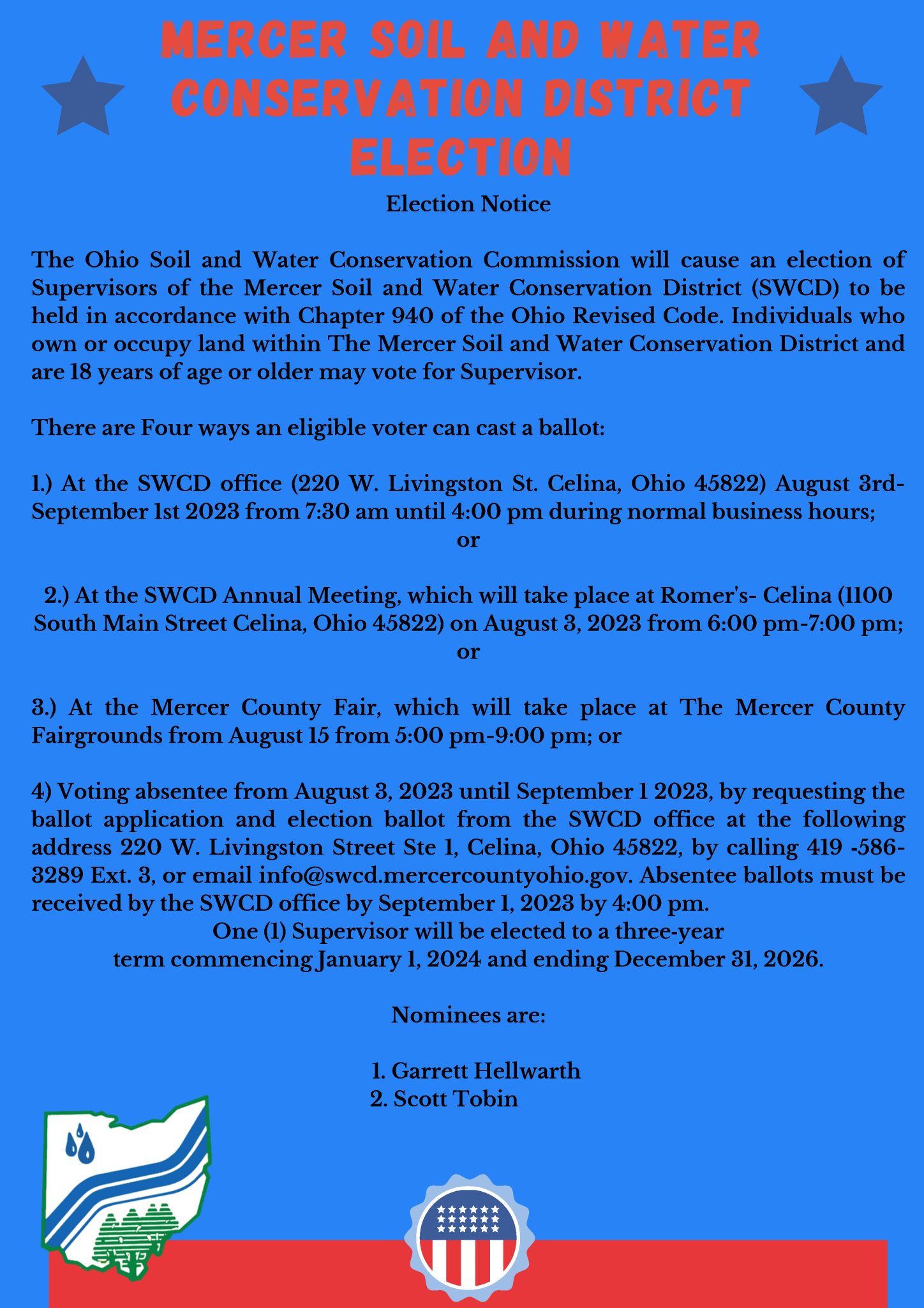 SWCD Election Notice - Aug 3, 2023 - Sep 1 2023